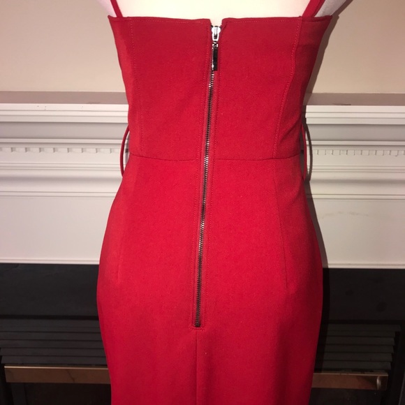 Forever 21 Spaghetti Strap Red Sweetheart Dress - Picture 7 of 8